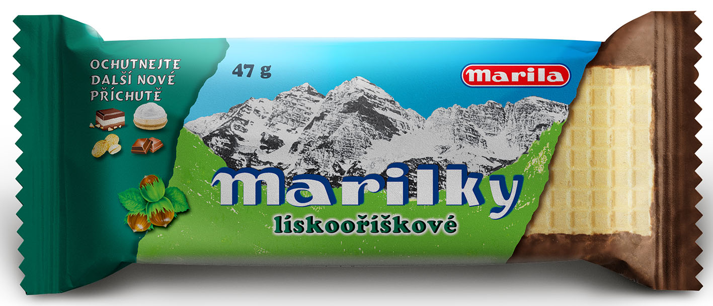 Marilky lískooříškové 47g RETRO obvodově máčená cena za kartonové balení