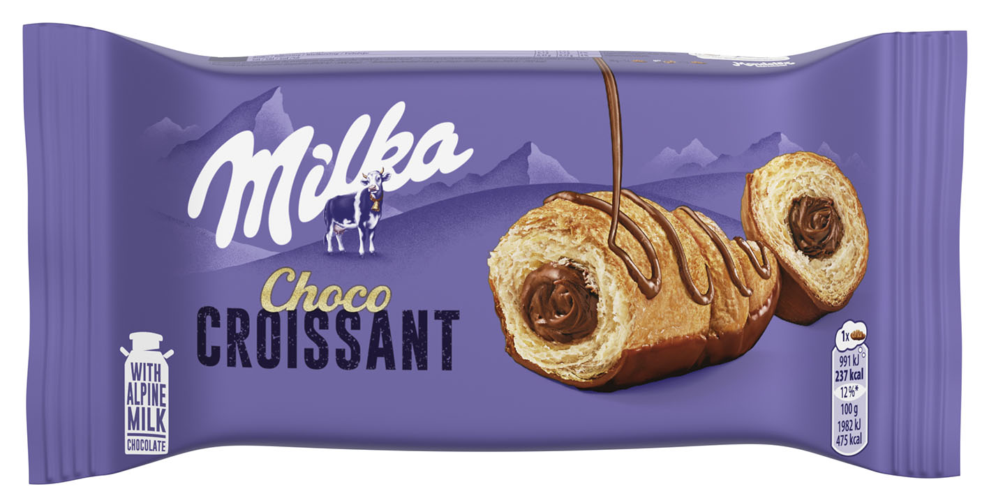 Milka Croissant čokoládová náplň 50g cena za kartonové balení