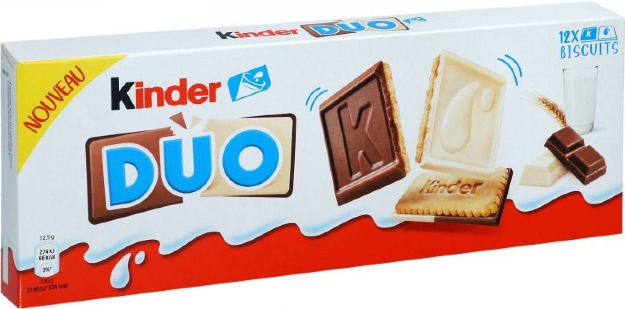 Kinder Cards Duo Oplatky s mléčnou a bílou čokoládou 150g cena za kartonové balení