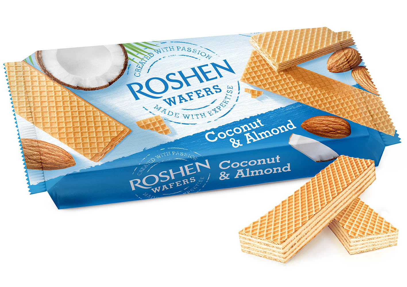 Roshen wafers Coconut & Almond (Mega Pack) 216g