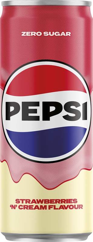 Pepsi Cream Strawberry zero sugar 250ml plech cena za kartonové balení