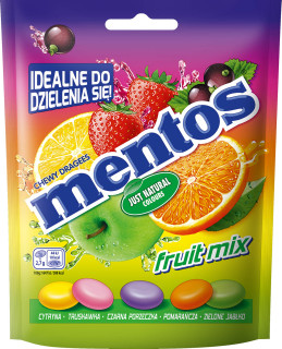Mentos Fruit Mix bonbony sáček 140g cena za kartonové balení