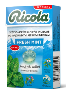 Ricola bylinné bonbóny bez cukru Fresh Mint 40g cena za kartonové balení