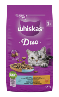 Whiskas granule DUO Kuře Tuňák 1,4kg