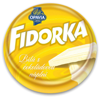 Opavia Fidorka Bílá s vanilkovou náplní 30g cena za kartonové balení