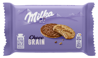 Milka Choco Grain sušenky polomáčené, mléčná čokoláda 42g cena za kartonové balení