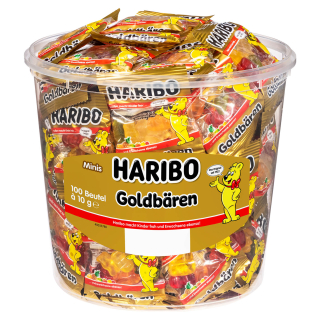 Haribo medvídci malé sáčky 9,8g 100ks dóza cena za kartonové balení