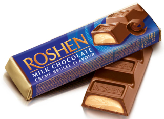 Roshen Bar Mléčná čokoláda Creme brulle 43g cena za kartonové balení