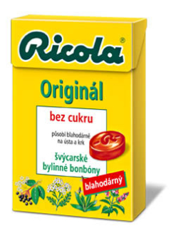 Ricola bc originál Byliny 40g cena za kartonové balení