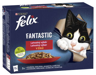 FELIX Fantastic 12x85g kuře/hovězí/králík/jehněčí v želé