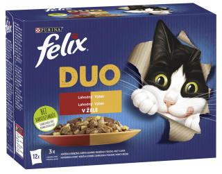 FELIX Fantastic DUO 12x85g kuře/hovězí/krůta/jehněčí