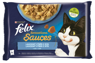 FELIX Sensations Sauce 4x85g s treskou a lososem