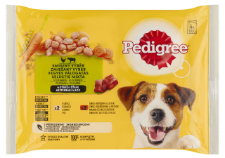 Pedigree kapsa 4pack Kuřecí & Hovězí se zel. ve šťávě 4*100g