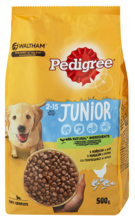 Pedigree granule M/L JUNIOR 500g s kuřetem