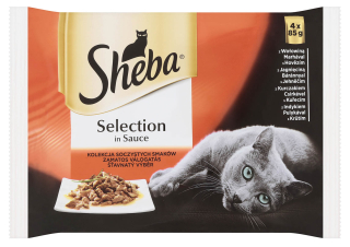 SHEBA Selection šťavnatý výběr 4pack 4*85g